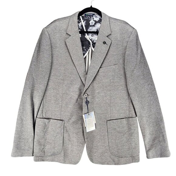 Tom Baine Jacket Mens 3XL Gray Long Sleeve 2 Button Slim Fit Blazer *NWT*